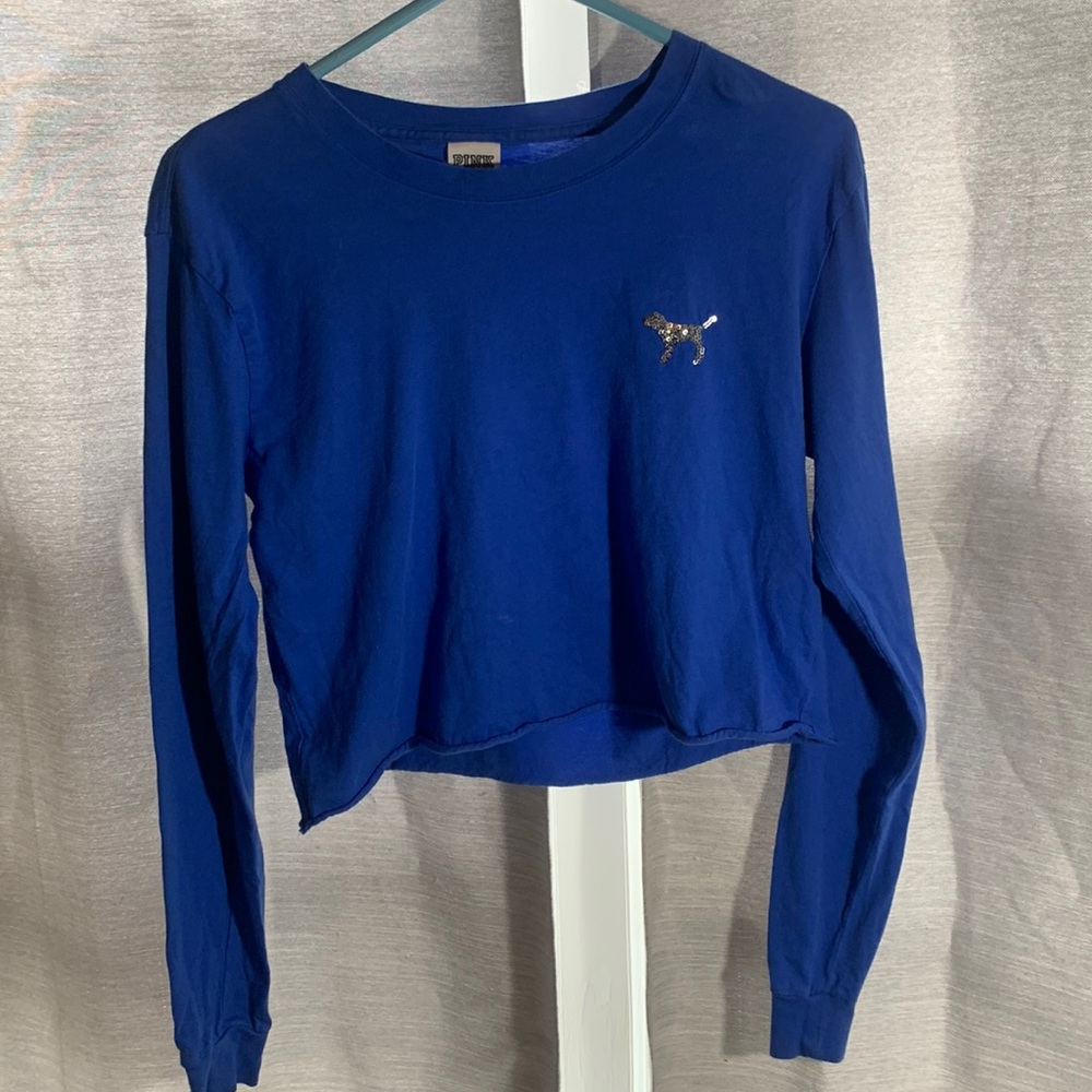 PINK Long-Sleeve Crop Top